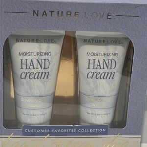 NIB Nature Love Duo Moisturizing Lavender and Coconut Hand Cream.